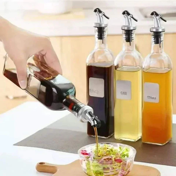 500ml Borosilicate Glass Oil & Vinegar Dispenser – Pour Spout Bottle - Image 4