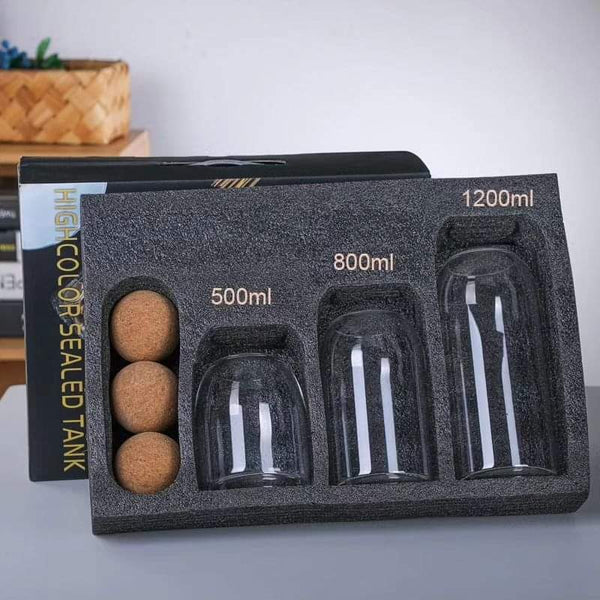 Open Ball Cork Transparent Jar with Bamboo Lid - Image 3