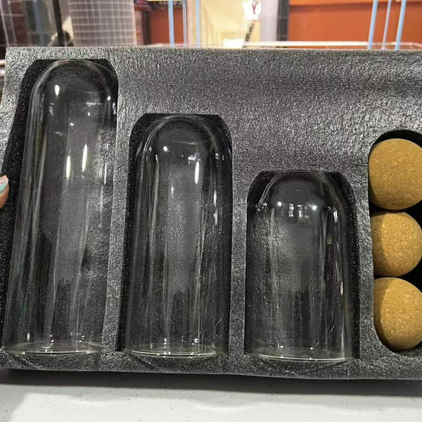 Open ball cork transparent jar with bamboo lid - Image 2