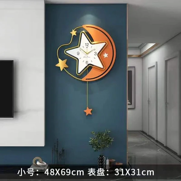 Orange Star Hall Silent Mechanic Wall Clock - Image 6