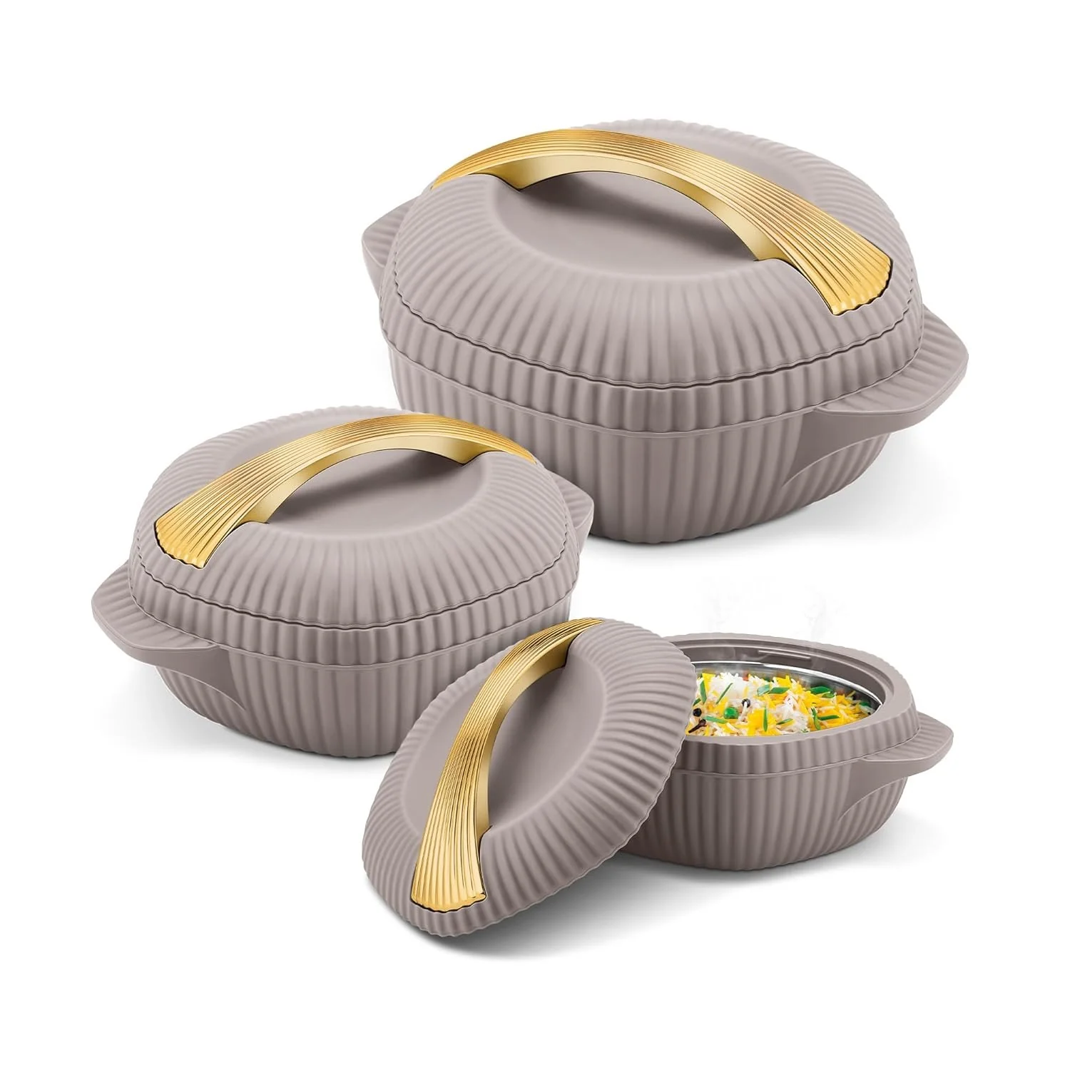 Oyster Milton 4pc Insulated Hotpot Food Warmer Set - Image 5