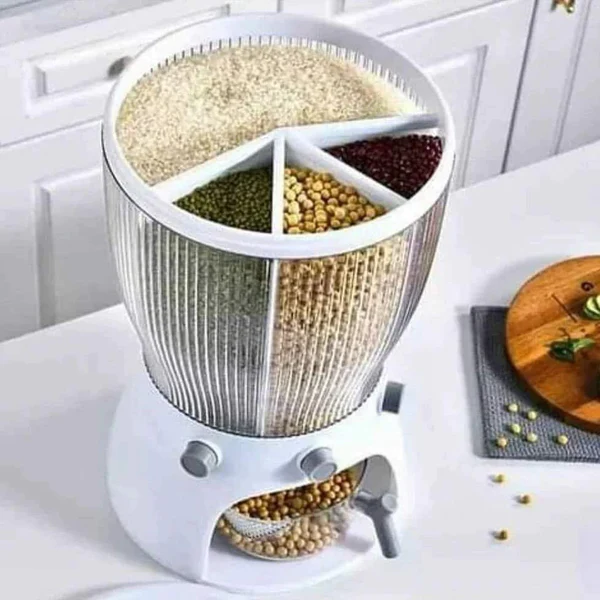 Partitioned Cereals Dispenser Restocked in White and Green - Image 2