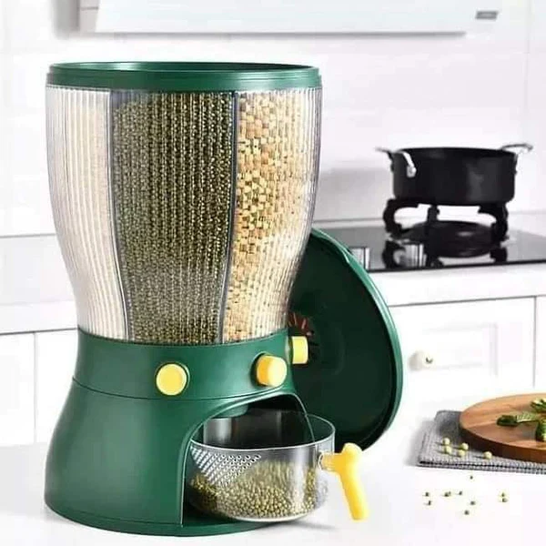 Partitioned Cereals Dispenser Restocked in White and Green - Image 3