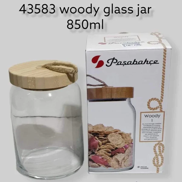 Pasabache 850 ml woody Glass Jar - Image 2