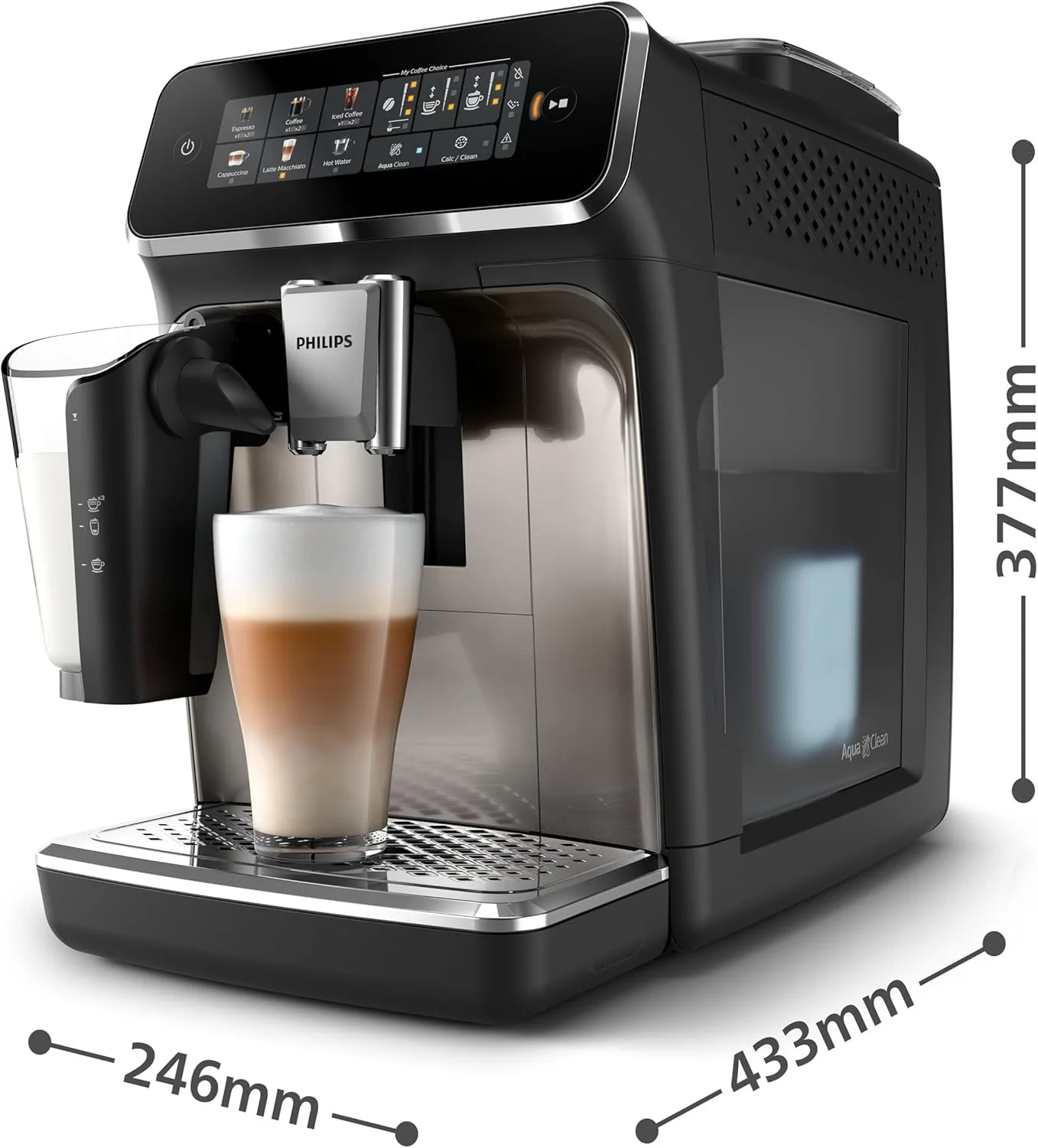 Philips 3300 Series Fully Automatic Coffee Machine | LatteGo, SilentBrew & Coloured Touch Display - Image 3