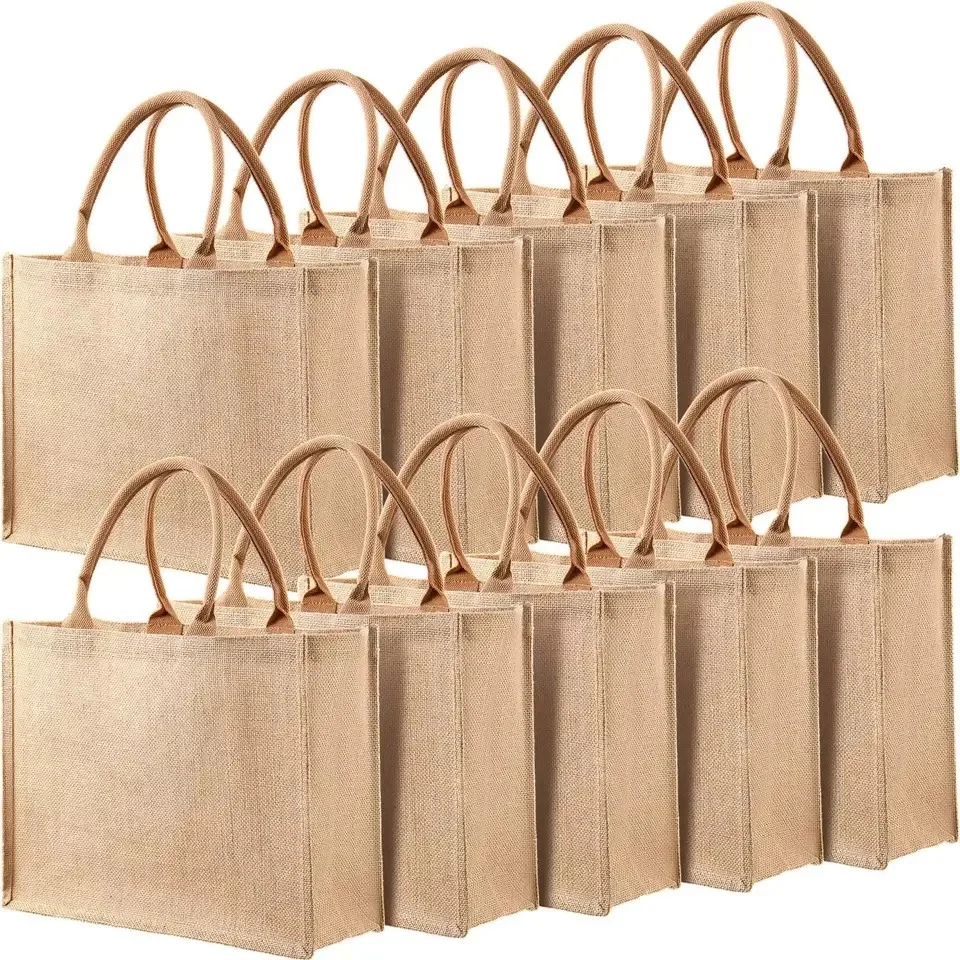 Plain Brandable Shopping Jute Bags - Image 2