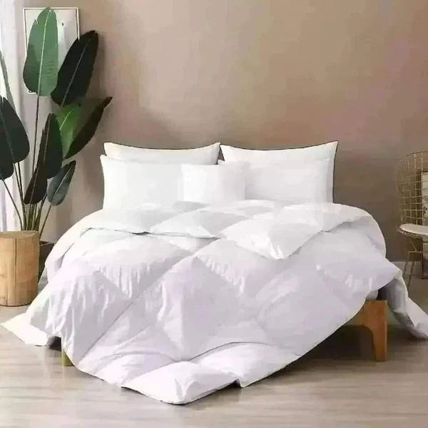 Plain White Binded Cotton Duvet - Image 2