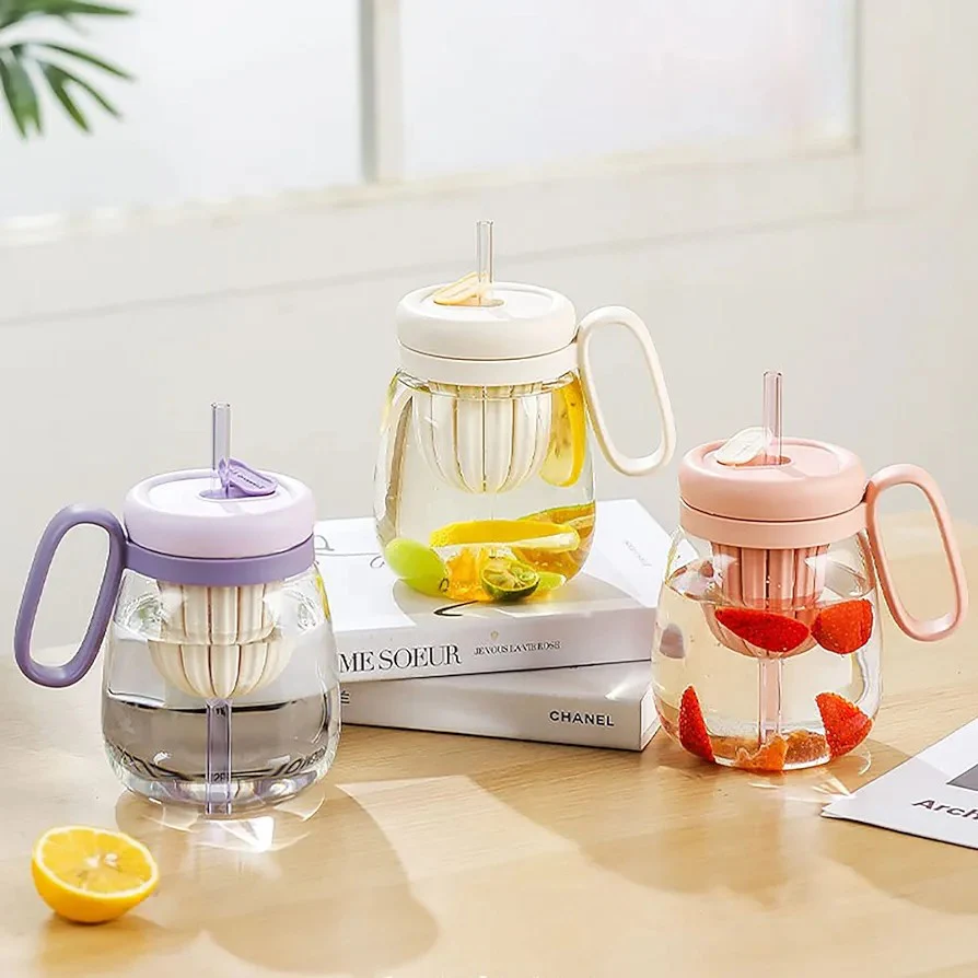 Plastic Water bottle, Teacup With Infuser And Lid - Image 8