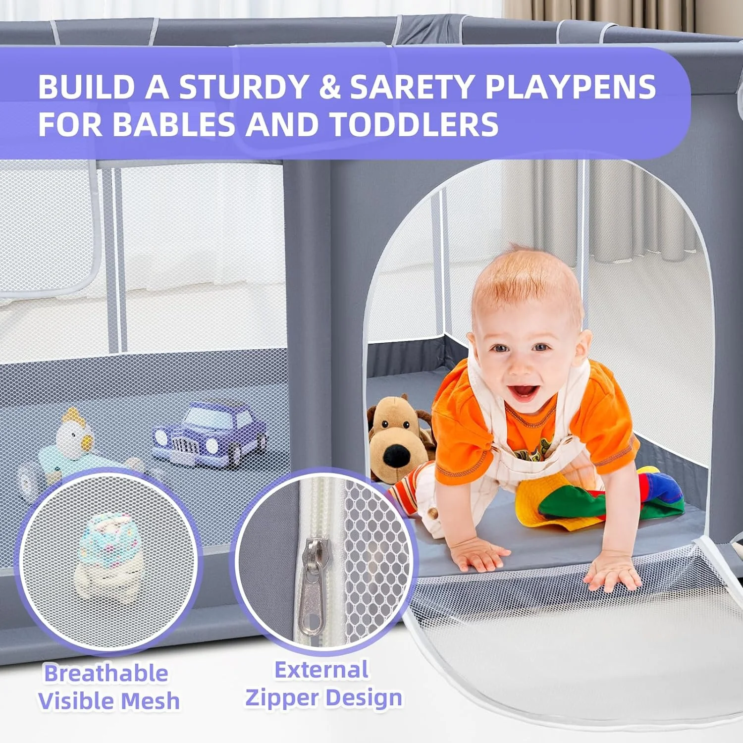 Baby Playpen for Toddlers 1.2m × 1.2m | Kids Activity Center - Image 6