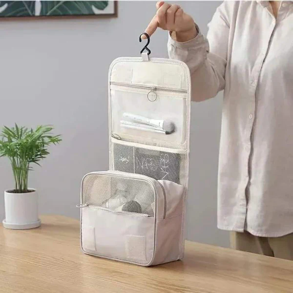 Waterproof Travel Makeup & Toiletry Organizer Bag | Portable Cosmetic Storage Pouch - Image 4
