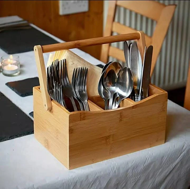 Portable countertop/kitchen cutlery organizer with handle - Image 2
