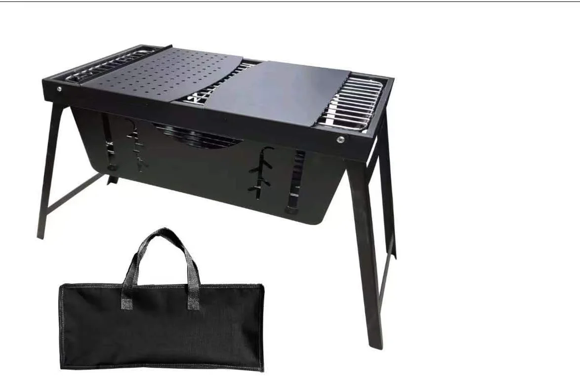 Portable Foldable Stainless Steel BBQ Choma Grill Kenya | Outdoor Charcoal Barbecue Grill 50x30cm, Foldable Camping BBQ Grill, Corrosion Resistant Braai Grill, Barbeque & Berbeque Grill with Carry Bag Kenya - Image 5