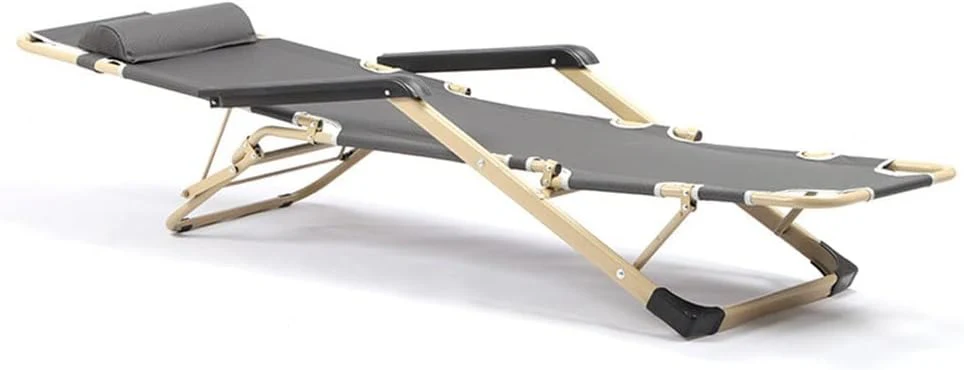 Portable Folding Recliner,Lounge Chair,Outdoor Camping Folding Deck Chair,Household Leisure Noon Break Chair,180 ° Adjustment - Image 6