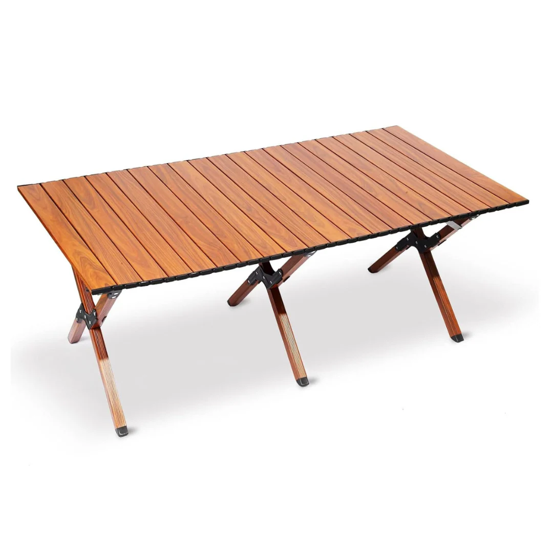 Portable Folding Table, Aluminum Alloy Camping Tables, Picnic Tables, Square Table, Roll Up Top Table, Foldable Desk for Outdoor Cooking - Image 3