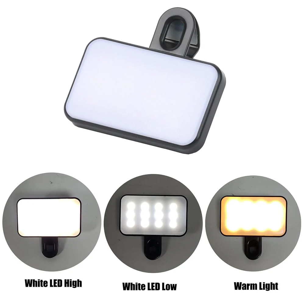 Portable Mini Selfie fill light rechargeable 3 modes adjustable brightness clip for mobile phone computer fill light - Image 2