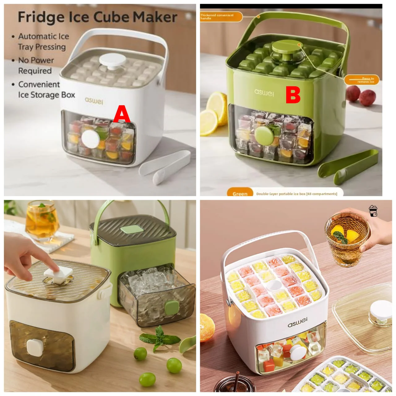 Premium Double Layed Large Capacity 48 Grid Ice Cube maker Tray - Image 2