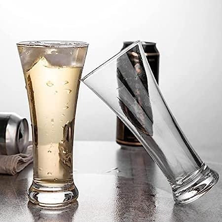 Premium Juice & Beer Glass, Pilsner Highball Glasses Heavy Base Tall Bar Glass Drinking Glasses for Water, Juice, Beer, Wine, and Cocktails Beer Glass Transparent 275 ML Set of 6 - Image 5