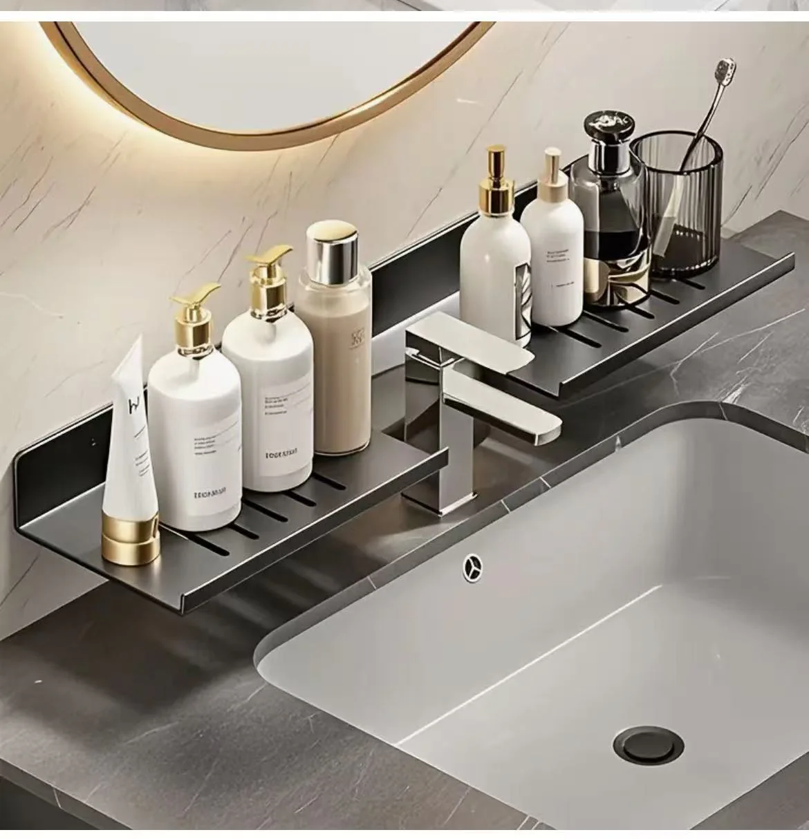 Premium wall mounted bathroom storage rack - Image 4