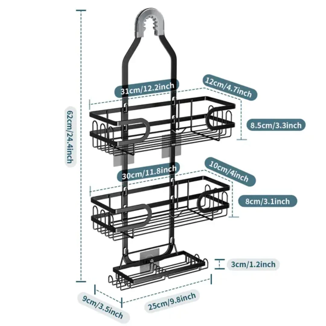 Premium Wall-Mounted Shower Organizer Rack - Image 3