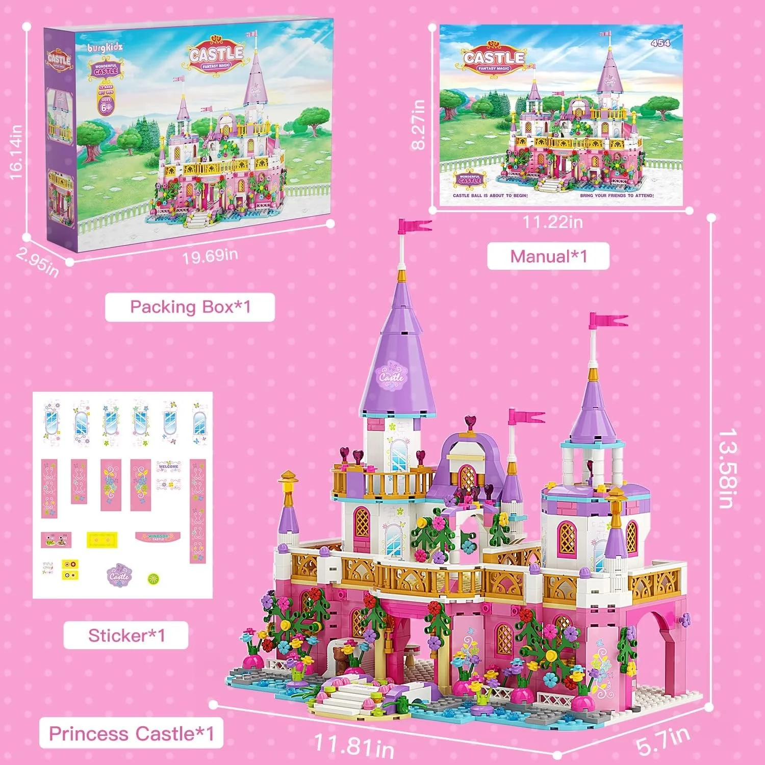 Princess Castle Leggo Building Blocks Toys,Girls Building Bricks Kits Construction Toy Gift for Kids - Image 2