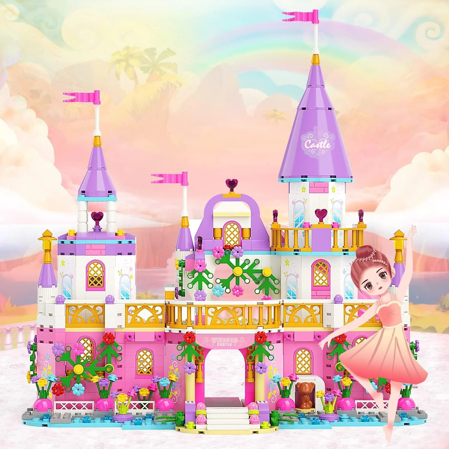 Princess Castle Leggo Building Blocks Toys,Girls Building Bricks Kits Construction Toy Gift for Kids - Image 3