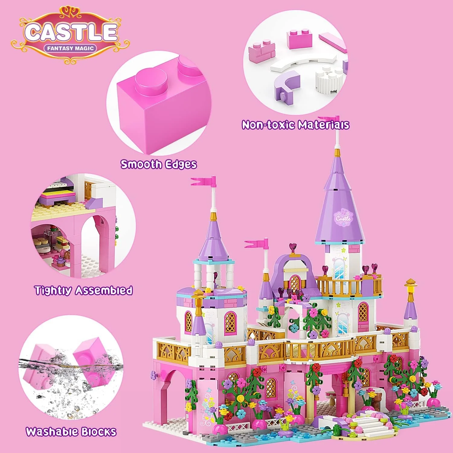 Princess Castle Leggo Building Blocks Toys,Girls Building Bricks Kits Construction Toy Gift for Kids - Image 5