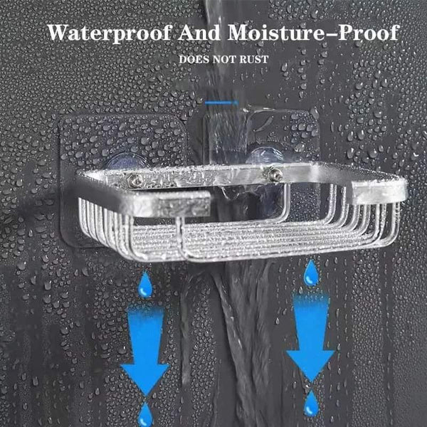 Punch free wall-mounted aluminum drain soap dish holder drainer - Image 3