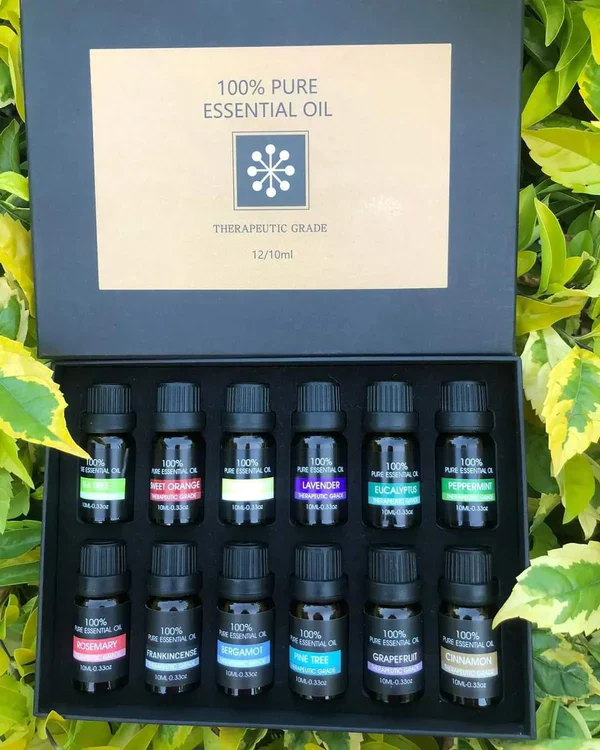 Essential Oils Gift Set (12pcs) for Diffusers & Aromatherapy - Image 3
