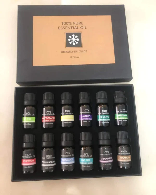 Essential Oils Gift Set (12pcs) for Diffusers & Aromatherapy - Image 8