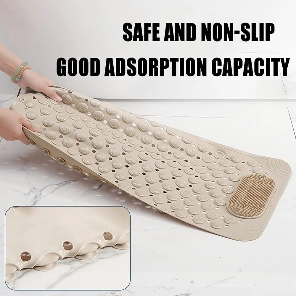Shower Mat Non Slip - Bathtub Mat with Suction Cups and Drain Holes with Foot Scrubber Massage - Image 15