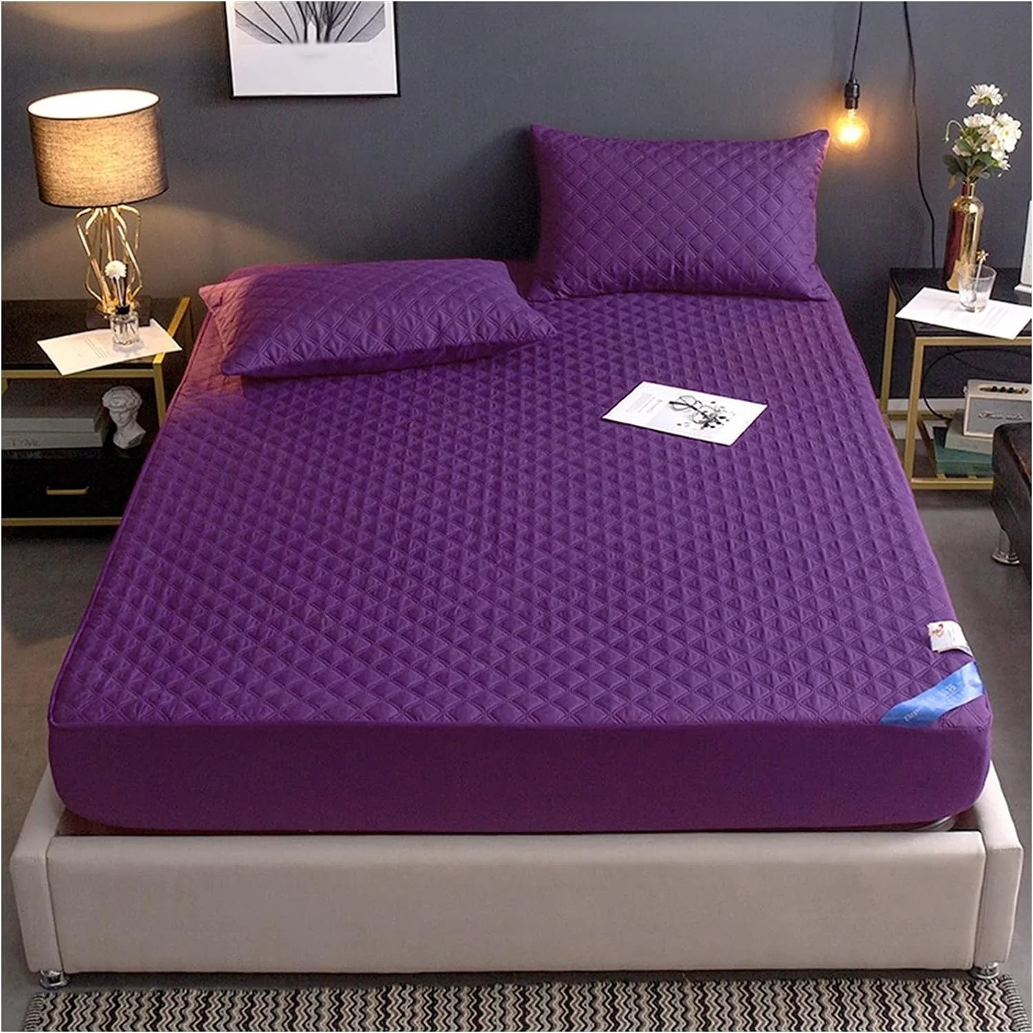 Quilted Fitted Mattress Pad Waterproof Mattress Protector - Image 10