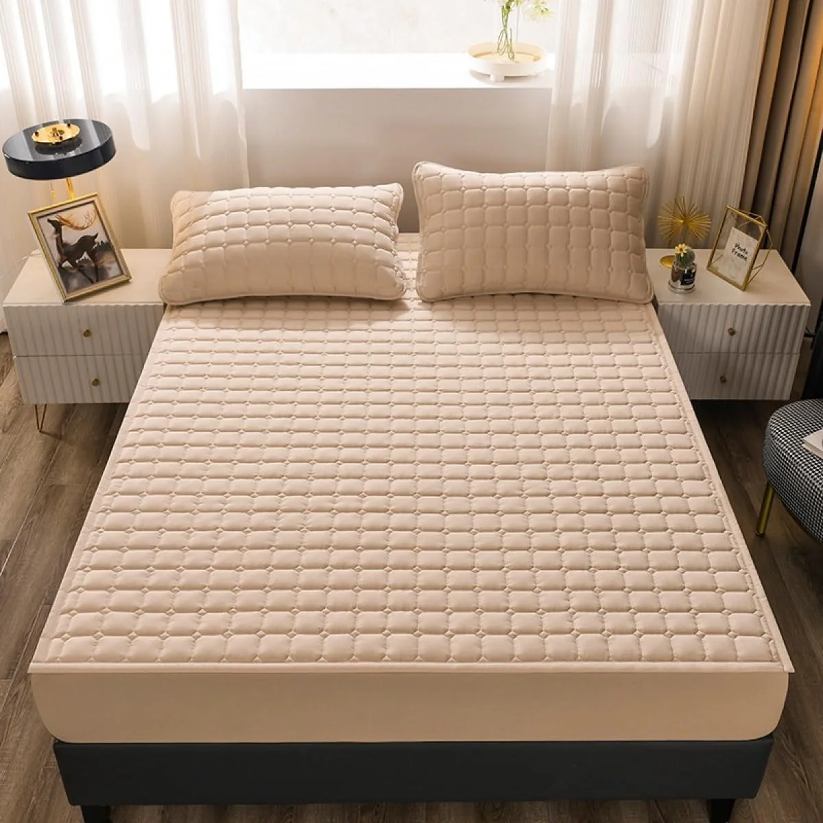 Quilted Fitted Mattress Pad Waterproof Mattress Protector - Image 13