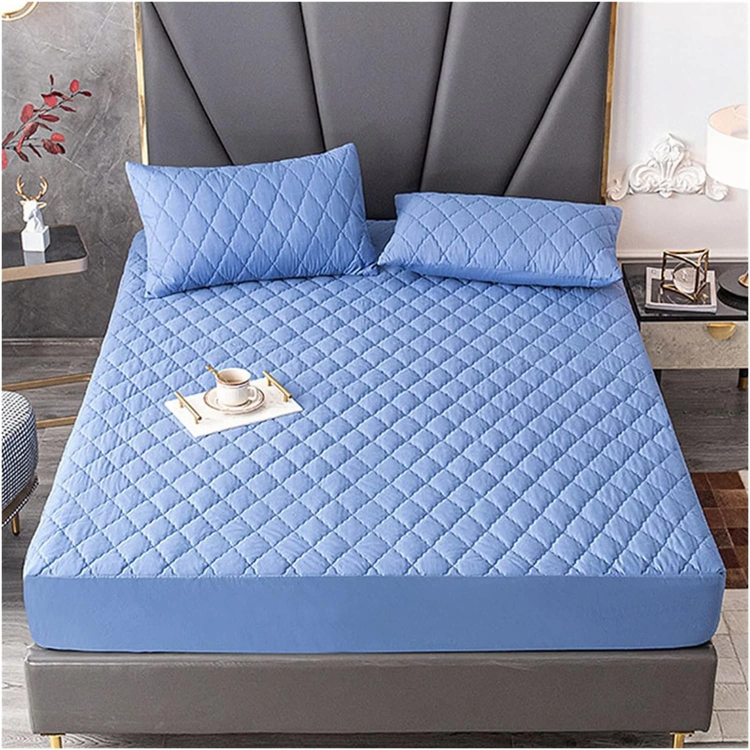 Quilted Fitted Mattress Pad Waterproof Mattress Protector - Image 15