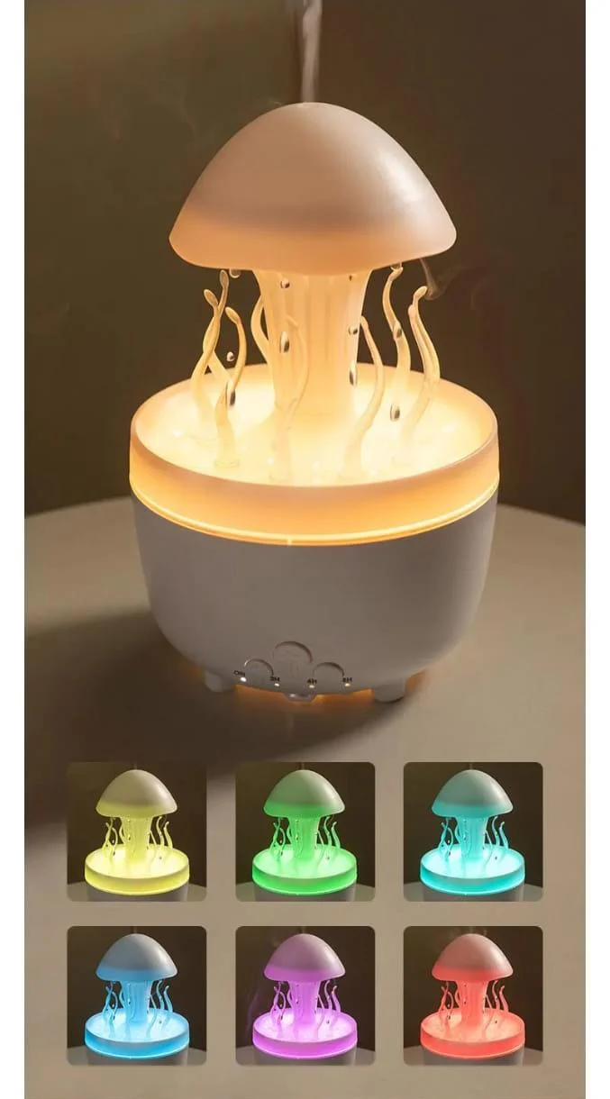 Raindrop Aromatherapy Cute Jellyfish rotating Air humidifier - Image 2