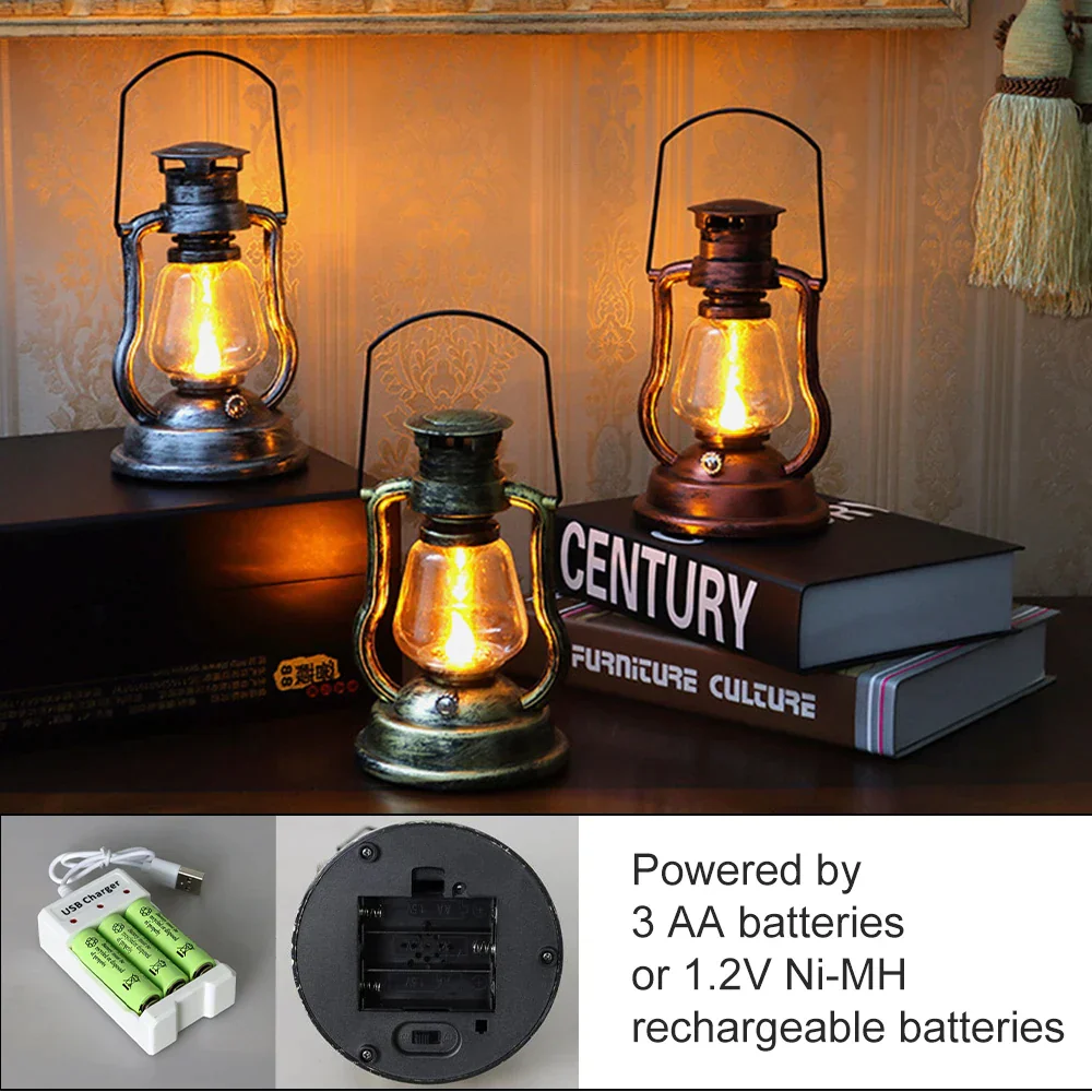 Ramadan Lantern Solar Battery Rechargeable Camping Light LED Outdoor Lighting Candle Flame Tent Lantern Lamp Camping Supplies - Image 5