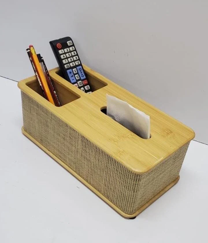 Rattan Serviette & Napkin Holder, Condiment Caddy & Menu Holder – 3-in-1 Modern Dining Table Organiser - Image 2