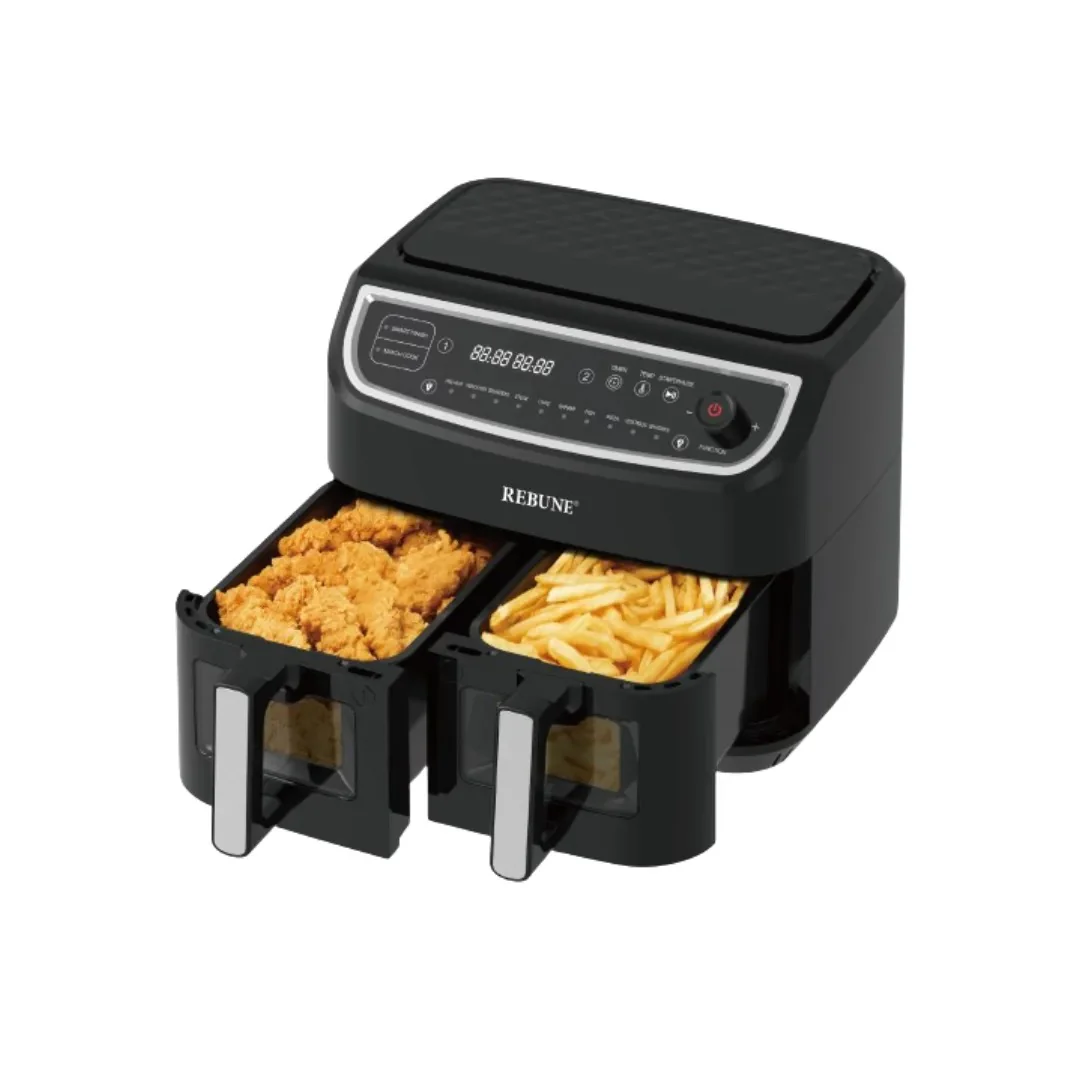 Rebune 10Litres Dual Bowl Air Fryer, 1750W - Image 2