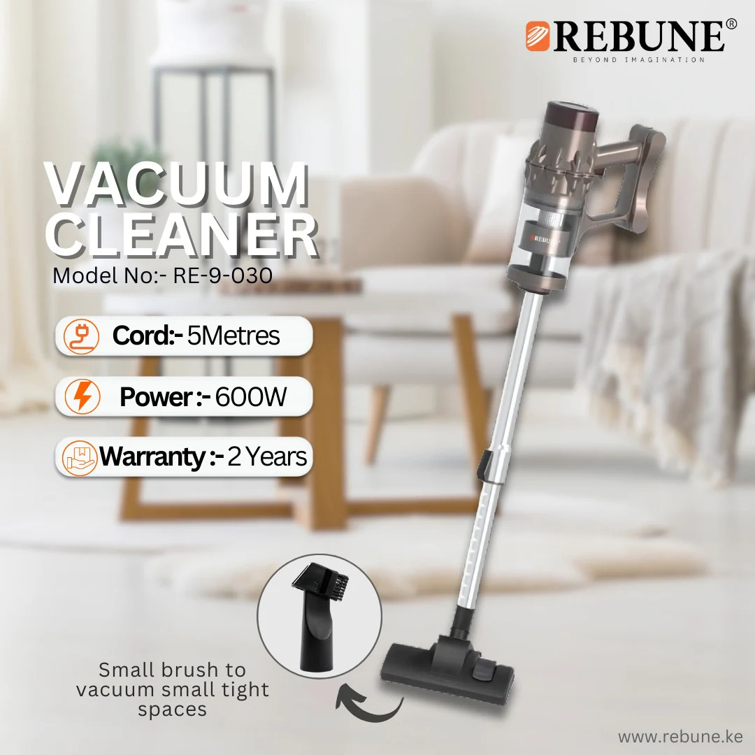 Rebune Vacuum Cleaner with Mini Animal Brush, Grey, 600 W - Image 2