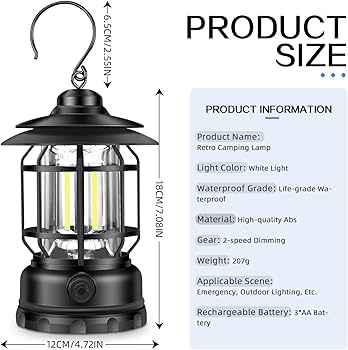 Rechargable Dimmable camping lamp (800mAh battery) - Image 7