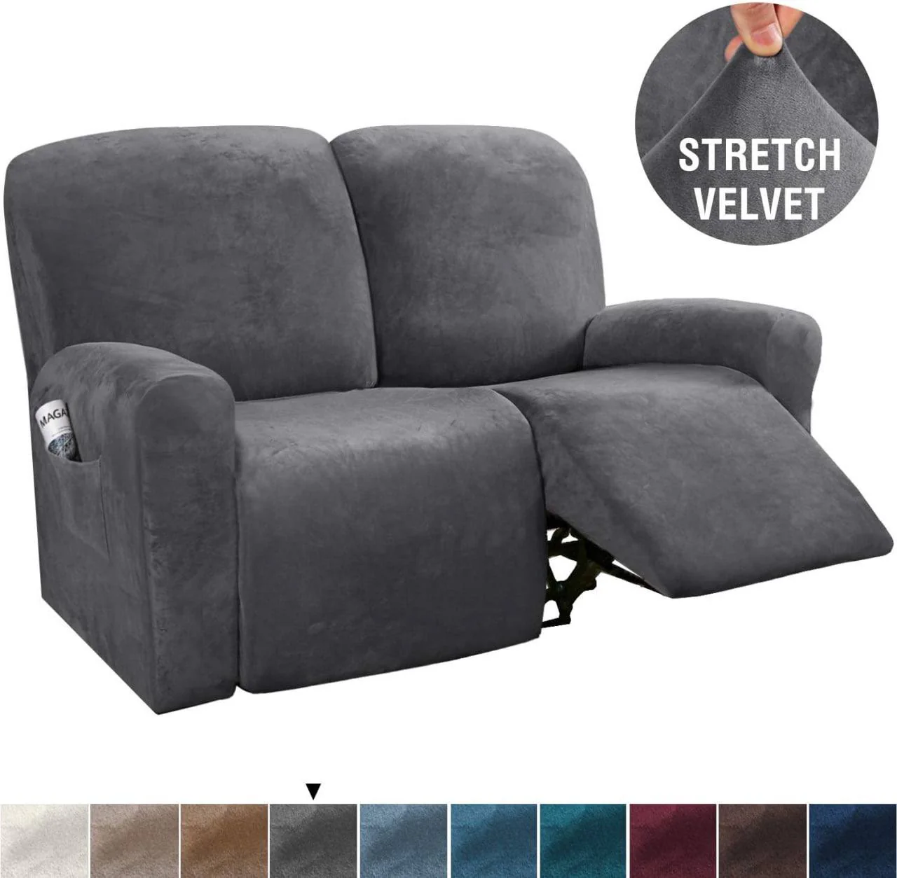 Recliner Sofa Covers Velvet Stretch Reclining Couch Covers - Image 10