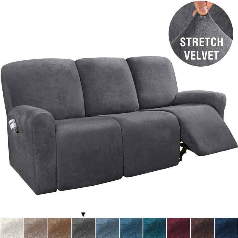 Recliner Sofa Covers Velvet Stretch Reclining Couch Covers - Image 11