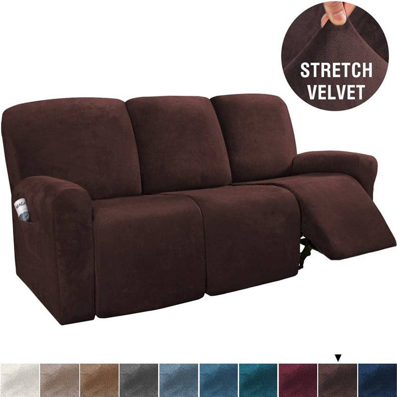 Recliner Sofa Covers Velvet Stretch Reclining Couch Covers - Image 2