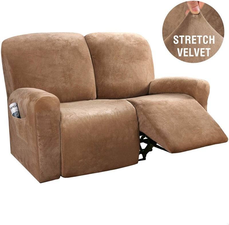 Recliner Sofa Covers Velvet Stretch Reclining Couch Covers - Image 4