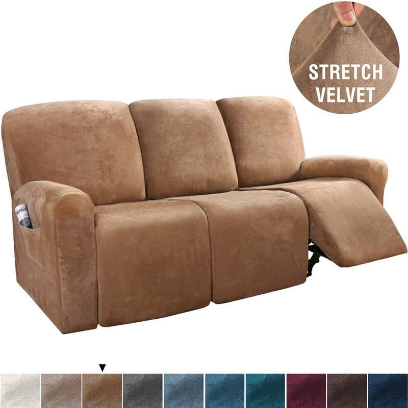 Recliner Sofa Covers Velvet Stretch Reclining Couch Covers - Image 7