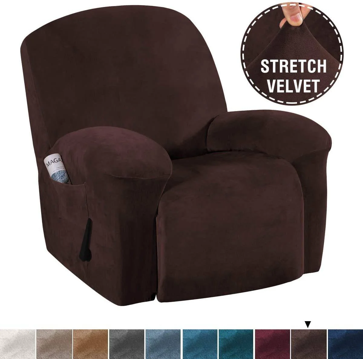 Recliner Sofa Covers Velvet Stretch Reclining Couch Covers - Image 8