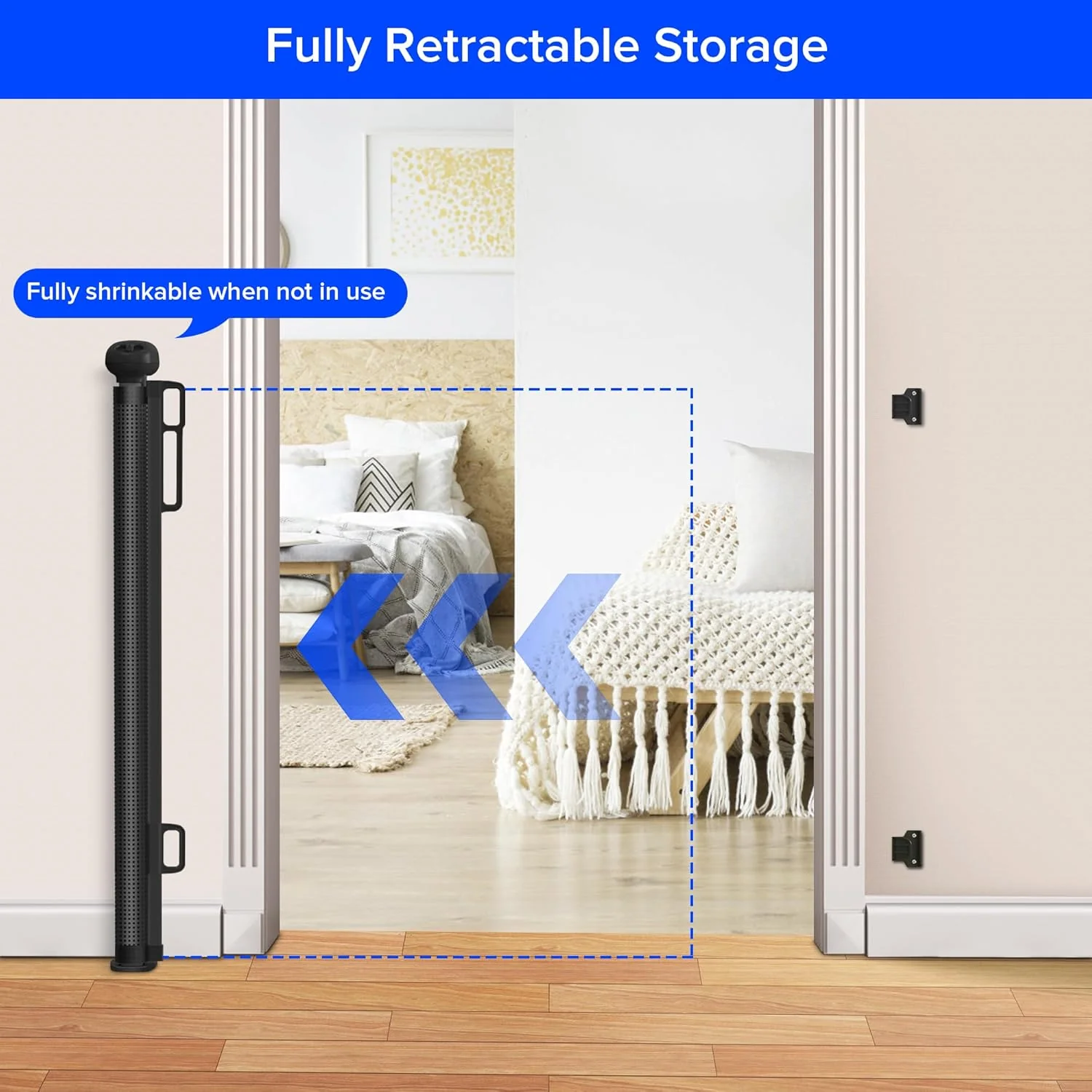 Retractable Baby Gate – 1.4m Extra Wide Mesh Safety Gate for Doorways & Staircases - Image 2