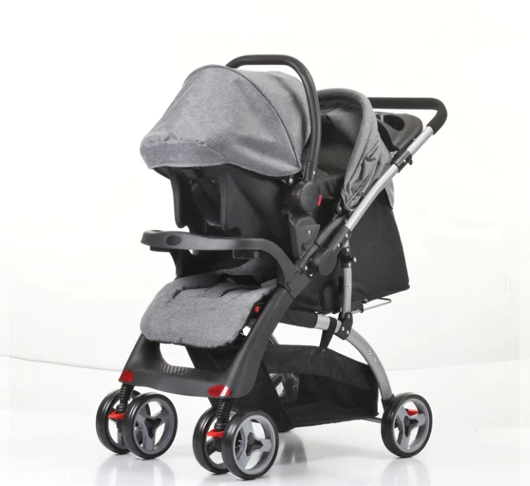 Reversible handle stroller with carrycot cup holder foot rest Reclining position - Image 3