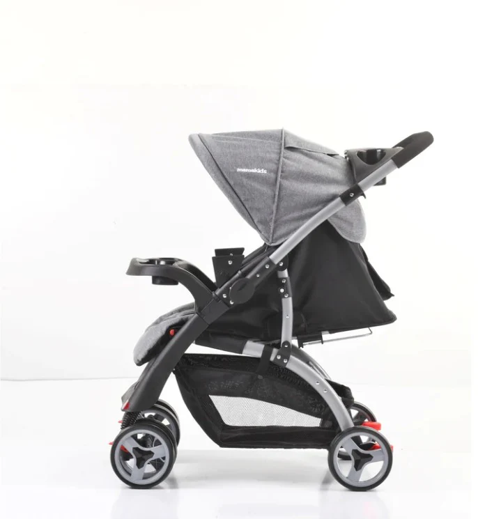 Reversible handle stroller with carrycot cup holder foot rest Reclining position - Image 4