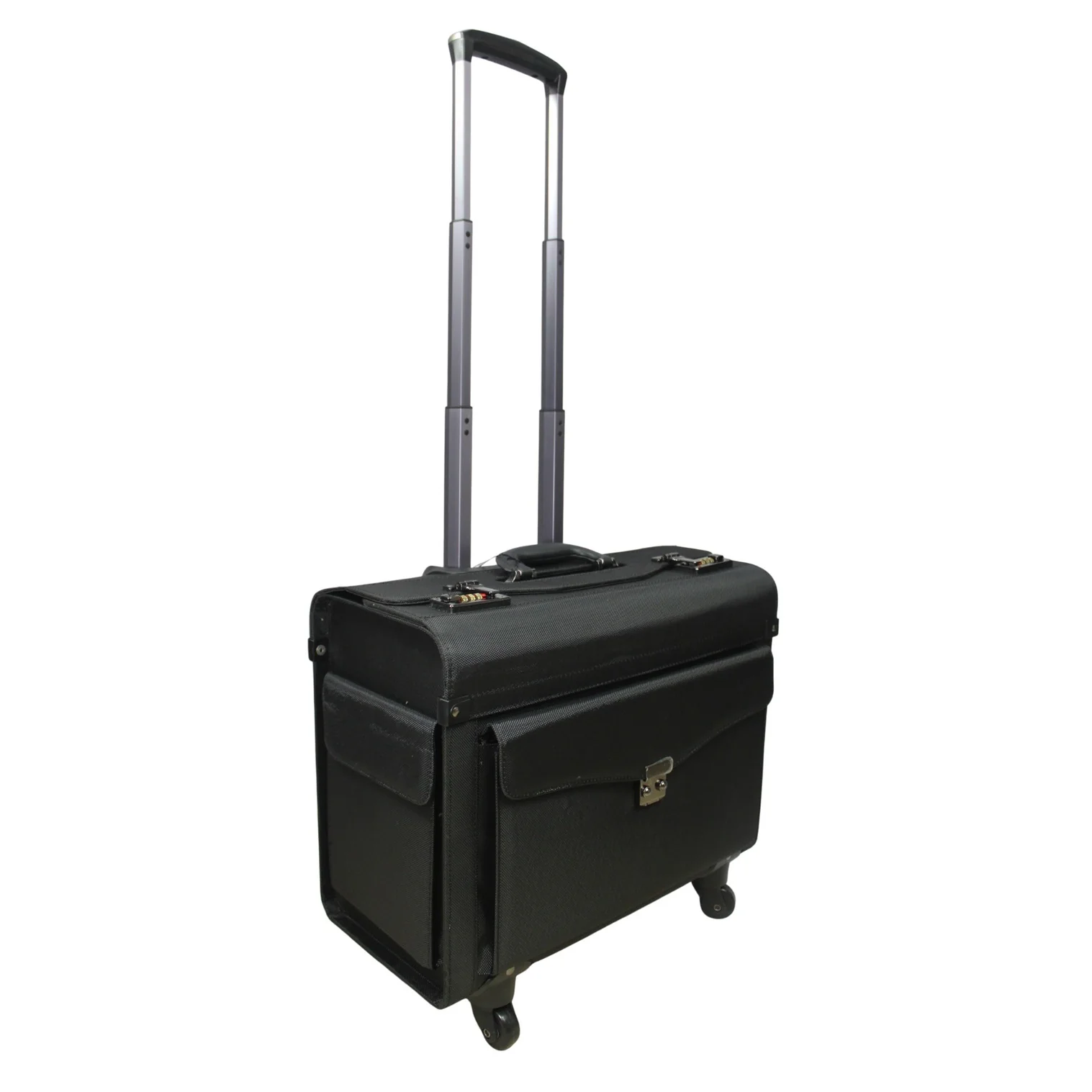 Rolling 17” Laptop Briefcase with Wheels Pilot Attache Legal Case (Black) - Image 2