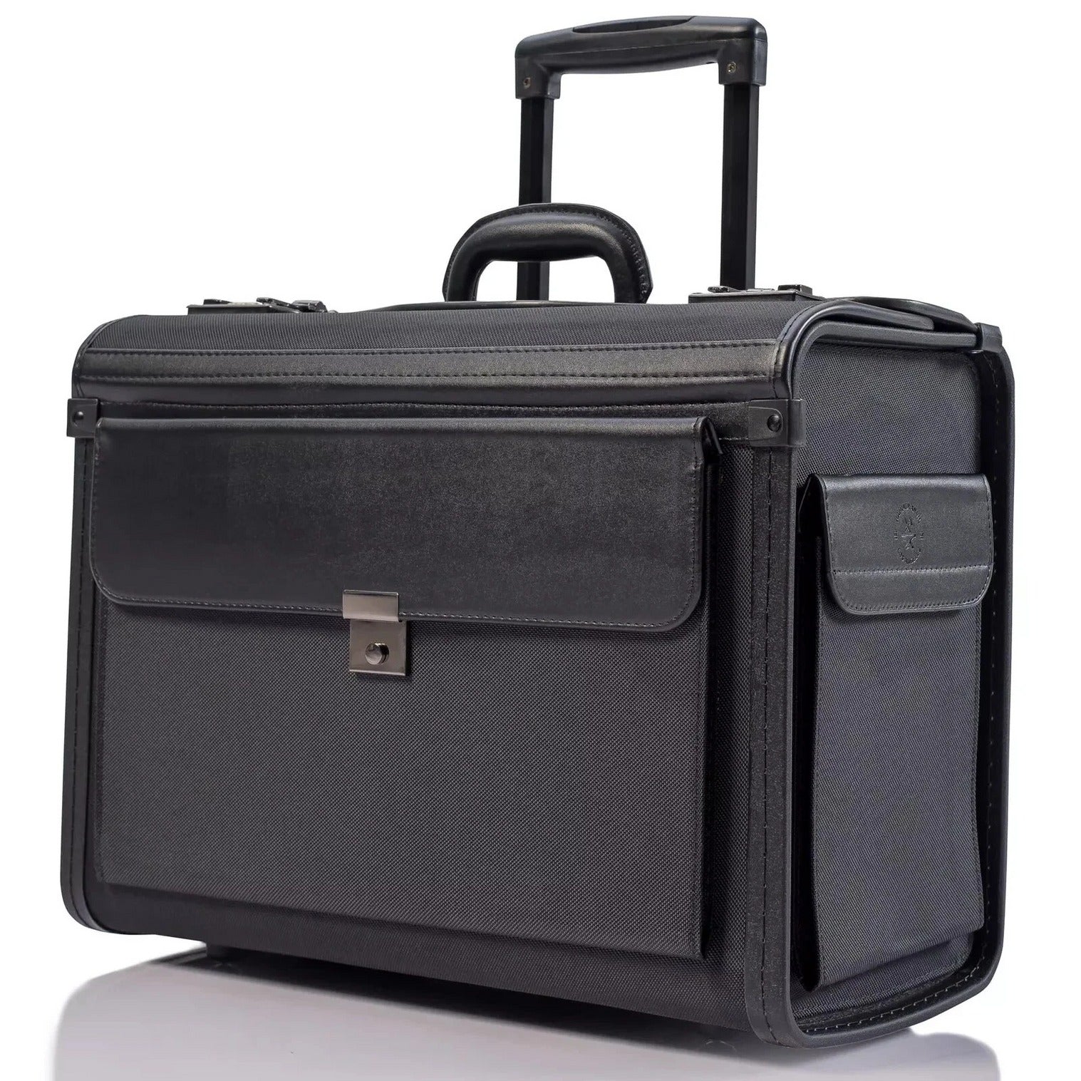 Rolling 17” Laptop Briefcase with Wheels Pilot Attache Legal Case (Black) - Image 4